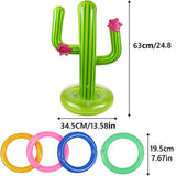 elvesmall Outdoor Swimming Pool accessories Inflatable Cactus Ring Toss Game Set Floating Pool Toys Beach Party Supplies Party Bar Travel