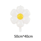 elvesmall  White Daisy Flower Foil Balloon Plumeria Helium Ball Wedding Kids Birthday Party Decoration Baby Shower INS Photo Props