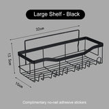 elvesmall Bathroom Storage Rack Kitchen Organizer Shelf Black Shelves Corner Frame Iron Shower Punch Free Mounted Caddy Rack