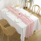 elvesmall  10PCS French Chiffon Table Runner Simple Solid Color Table Path Wedding Banquet Party Home Decoration Polyester Semitransparent