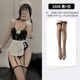 elvesmall   Anime PU Leather Maid Cosplay Women Sexy Bodysuit Lingerie Role-Playing Apron Servent Uniform Kawaii Costume Erotic Clubwear