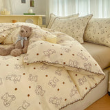 elvesmall  Home Textiles Bedding Set Soft Cotton Quality Queen Duvet Cover Set Sheets Pillowcase Bed Linen Single Double Bedding Sets 이불
