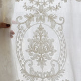 elvesmall  Embroidered White Tulle Sheer Curtains for Living Room Curtains for Bedroom Wedding Voile Flower Drapes Windows Backdrop Europe