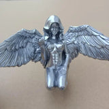 elvesmall Art Female Angel Statue Resin Wings Kneeling Angel Garden Figure Decoration Craft Angle Sculpture Desktop Decorative Statue