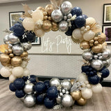 elvesmall Blue Gold Balloon Garland Arch Kit Birthday Party Decor Foil Latex Ballon Wedding Birthday Party Baby Shower Kids Baloon