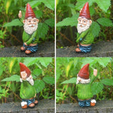 elvesmall Creative Urinating Gnome Statue Resin Crafts White Bearded Old Man Dwarf Sculpture Christmas Garden Courtyard Decoration