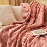 elvesmall  Thickened Velvet winter blanket modern plush bed linen Microfiber Bedspread bed Plaid home decorations sofa blankets sofa cover