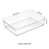 elvesmall Transparent ABS Storage Boxes Cosmetics Storage Basket Odorless Student Stationery Office Desktop Finishing Storage Box Organize