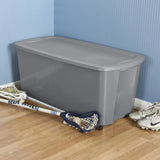 elvesmall Sterilite 50 Gallon Tote Box Plastic, Gray, Set of 4 Clothes Organizer Storage Organizer Storage Containers Clothingorganizer