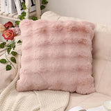 elvesmall Flush Pillow Covers Solid Color Living Room Decoration Cushion Cover Fur Sofa Pillowcase Moden Home Decor