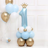 elvesmall Birthday Latex Balloons Pink Blue Crown Number Gifts Toys Party Decorations Baby Shower Globos Supplies