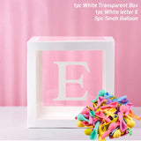 elvesmall Transparent Balloon Letter Box Baby Shower Decoration Birthday Wedding Custom Name Balloon Box 1st Birthday Party Decorations