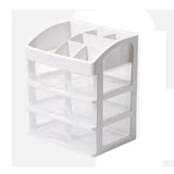 elvesmall 1PC Simple And Transparent Drawer Storage Box Cosmetics Arrangement Student Dormitory Desktop Shelf Send Stickers