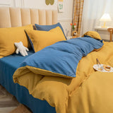 elvesmall Cream Style Pink Yellow Bedding Set Twin Full Queen King Size Bed Linen Girls Adults 180x220cm Bed Flat Sheet Pillowcase Kawaii