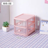 elvesmall Student Desktop Stationery Storage Box, Office Drawer Style Tape Hair Accessory Storage Cabinet