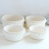 elvesmall Portable Woven Storage Basket Bedroom Child Toy Organizer Pouch Household Desktop Sundries Deposit Container Accessories Items