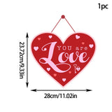 elvesmall  Valentine's Day Love Heart Door Sign Pendants Welcome 14 February Lovers Party DIY Be Mine Happy Valentine Party Home Decor