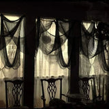 elvesmall  Black Creepy Cloth Spooky Fabric Cloth Festival Decor For Haunted House Horror Party Doorway Outdoors Decoration Hanging Pendant