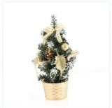 elvesmall  Mini Artificial Christmas Tree Home Bedroom Desktop Ornament Red Bow Pine Cone Party Christmas Decoration for Home Gifts