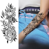 elvesmall Women's Fashion Flower Temporary Tattoos Sticker Fake Rose Feather TatooS Decal Waterproof Body Art Legs Arm Tatoos For Women