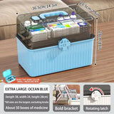 elvesmall 1pc Medicine Chest, Household Portable Multi-layer Box With Large Capacity, Emergency Storage