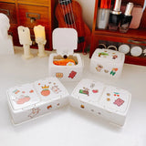 elvesmall Creative Multifunctional Cute Sticker DIY Press Organizer Desktop Makeup Sorting Storage Box Student Stationery Storage Supplies