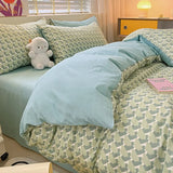 elvesmall  Simple Bed Sheets Set Four Seasons Universal Men's Bed Four Sets Pure Cotton Three Comforter Sets Bed Cover Full Set