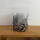 elvesmall  -  Twisted Glass Transparent Shot Glass Cup Decor Cocktail Beer Wine Milk Tea Glass Reusable Kitchen Drinking Glasses tumbler
