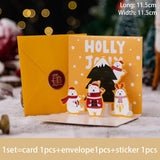 elvesmall 3D Pop UP Santa Cards Folding Merry Christmas Greeting Cards Xmas Gift for New Year Blessing Postcard Thank You Cards Decoration