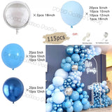 elvesmall Macaron Blue Balloon Garland Arch Kit Birthday Wedding Party White Grey Latex Gender Reveal Baby Shower Decoration Balloons