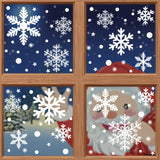 elvesmall 1sheet Snowflake Window Sticker Christmas Wall Stickers Kids Room Wall Decals New Year  Christmas Decoration For Home