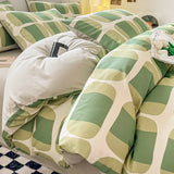 elvesmall  Simple Bed Sheets Set Four Seasons Universal Men's Bed Four Sets Pure Cotton Three Comforter Sets Bed Cover Full Set