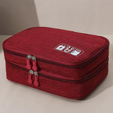 elvesmall 3 Tier Portable Wire USB Line Holder Bag Travel Power Bank Earphone Line Organizer Box Mouse Charging Line Storage Ziplock Bag
