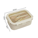elvesmall  -  Wheat Straw Lunch Box Healthy BPA Free Bento Boxes Microwave Dinnerware Food Storage Container Soup Cup Lunch Box for Kids