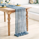 elvesmall  6PCS European Crease Cloth Table Runner Boho Style American Tabletop Decor Wedding Banquet Festive Birthday Party Table Path