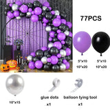 elvesmall Macaron Purple Balloons Garland Arch Kit Metallic Purple Silver Latex Balloon Birthday Party 3D Butterfly Background Decoration
