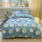 elvesmall Floral Print Brushed Home Bedding Set Simple Fresh Comfortable Duvet Cover Set with Sheet Comforter Covers Pillowcases Bed Linen