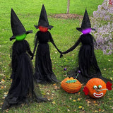 elvesmall 1-3Pcs Halloween Decorations Outdoor Large Light Up Screaming Witches Party Garden Glowing Witch Head Scary Ghost Decor Props