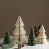 elvesmall Green Origami Mini Christmas Tree Tabletop Ornaments Red Paper Xmas Tree Gifts For Christmas Home Party Scene Decoration Props