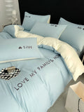 elvesmall Nordic Luxury Egyptian Cotton Bedding Set King Queen Double Twin Size with Sheet Duvet Cover Pillowcases 1/2 People Bed Linens