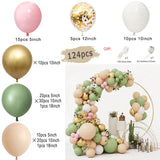 elvesmall  Retro Green Balloon Garland Arch Kit Wedding Birthday Balloons Decoration Party White Balloons For Baby Shower Decor Supplies