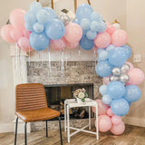 elvesmall Baby Shower Decor Balloons Garland Pastel Pink Blue Silver Balloon Arch Kit Kids Birthday Party Gender Reveal Decoration Globos