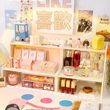 elvesmall Desktop Storage Rack Ins Student Dormitory Cosmetic Elevated Stationery Box Office Organizer File Tray Desk Accessories