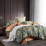 elvesmall Duvet Cover Set Vintage Hippie Floral Pattern Luxurious Pink Queen Size Soft Bohemian Bed Bedding Sets Shabby Chic Print