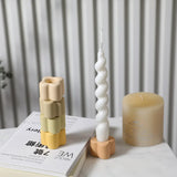 elvesmall Ceramic Candle Holder Pillar Candlesticks Holder for Centerpieces Wedding Decorations Flower Shape Minimal Candle Stick Holder