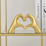 elvesmall 1pc Gesture Decoration, Heart Finger Statue Modern Art Sculpture Personalized Home Decor