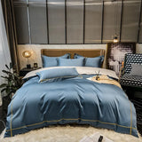 elvesmall Egyptian Cotton Bedding Set Embroidery Duvet Cover Set Quilt Cover Fitted/Flat Sheet Pillowcase Luxury Home Textiles Bedspreads