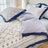 elvesmall Kawaii Princess Pure Cotton Bedding Set Full Size Lovely Ruffles Single Doubel Duvet Cover Set Girls Woman Cozy Bedding Sets