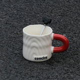elvesmall  -  Modern Simple Coffee Ceramic Mug Milk fufu Collider with Handle Water Cup Household Breakfast Oatmeal Milk Cup