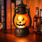 elvesmall Halloween Pumpkin Lights Decorative Kerosene Lanterns LED Handheld Lamp Pumpkin for Table Camping Garden Yard Decorations